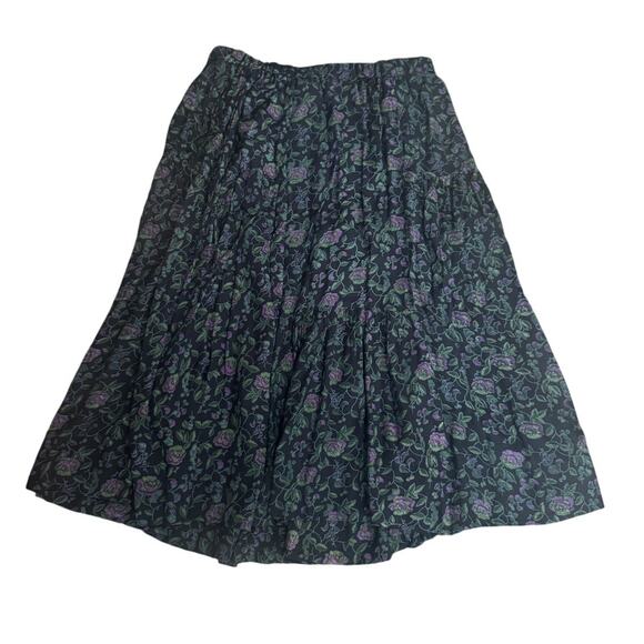 Vintage Putumayo New York floral skirt, made in India from soft 100% rayon (L) - Picture 3 of 4